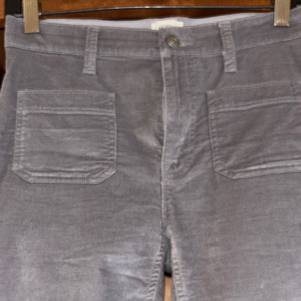 J. Crew Woman ‘s Charcoal velvet Trousers. 

Very good quality and condition.